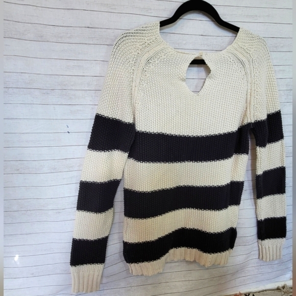 ROXY CHUNKY STRIPED SWEATER, SZ LARGE - Picture 7 of 13